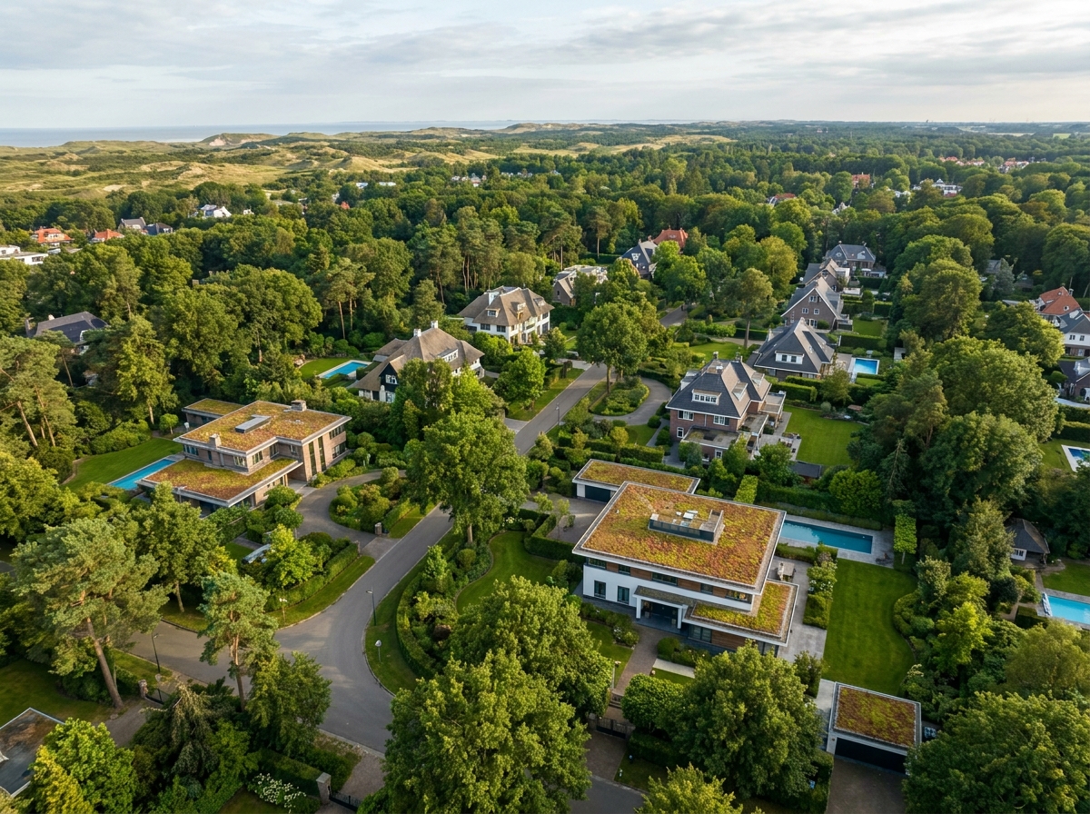 Luchtfoto Bloemendaal villa-wijk