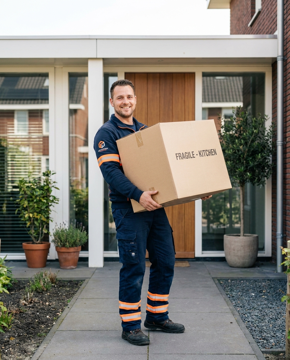 Professionele verhuizer aan het werk