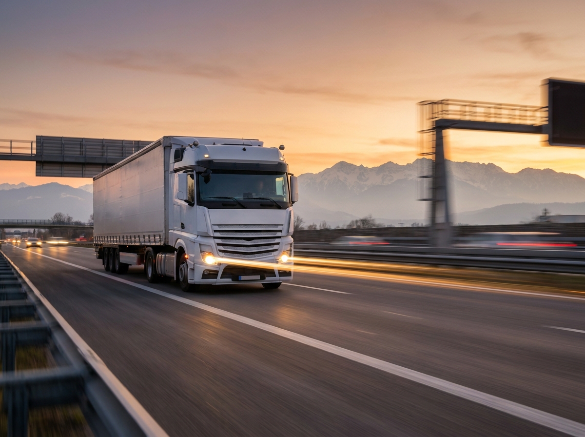 Internationaal transport vrachtwagen