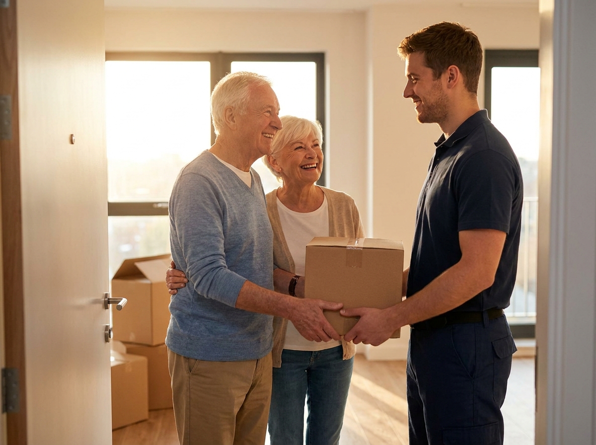 Senior koppel verhuizing