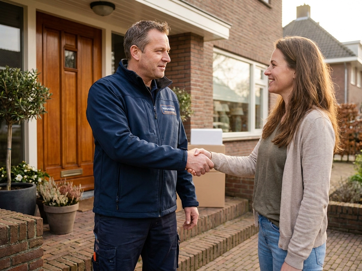 Betrouwbaarheid — handdruk met klant